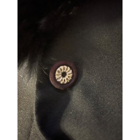 Vintage Peplum Jacket Womens S? Used Black Lined Fuzzy Collar - Picture 16 of 16